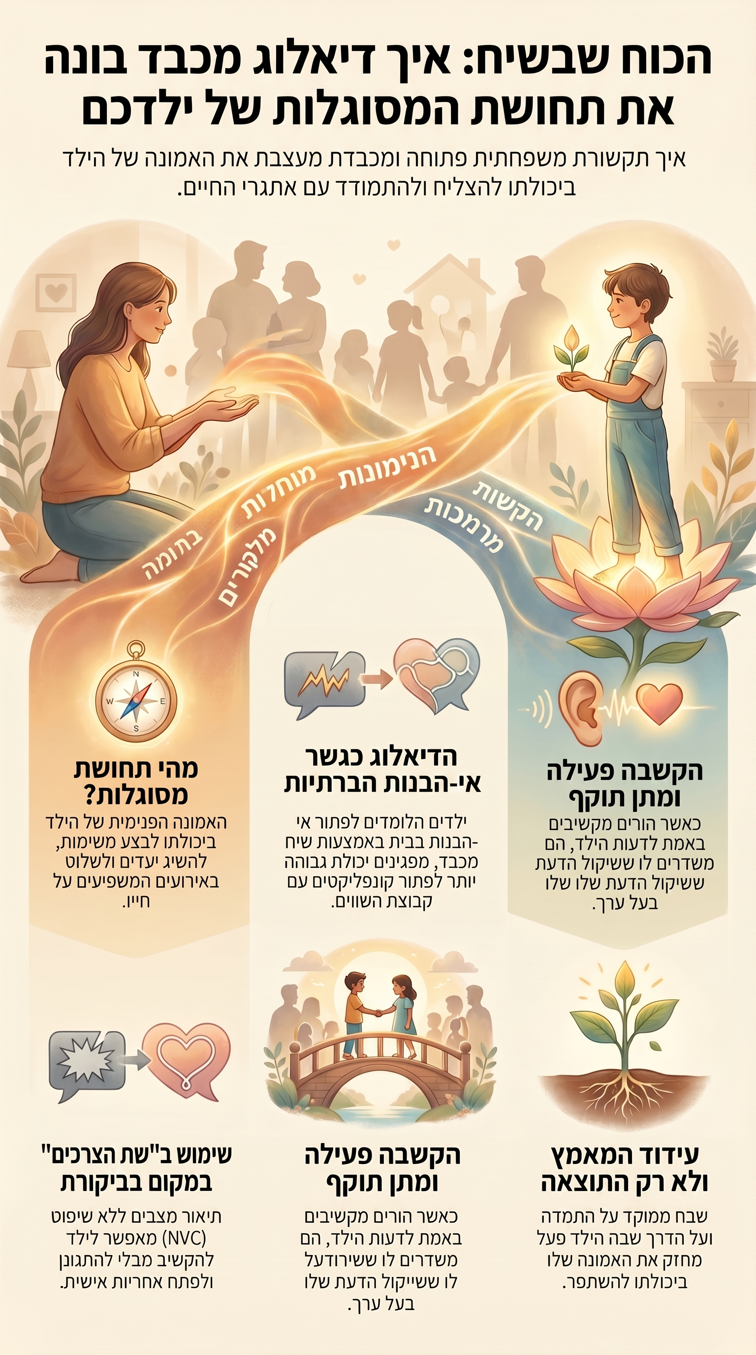 הדיאלוג המכבד כגשר למסוגלות: כיצד תקשורת משפחתית בונה את אמונת הילד בעצמו