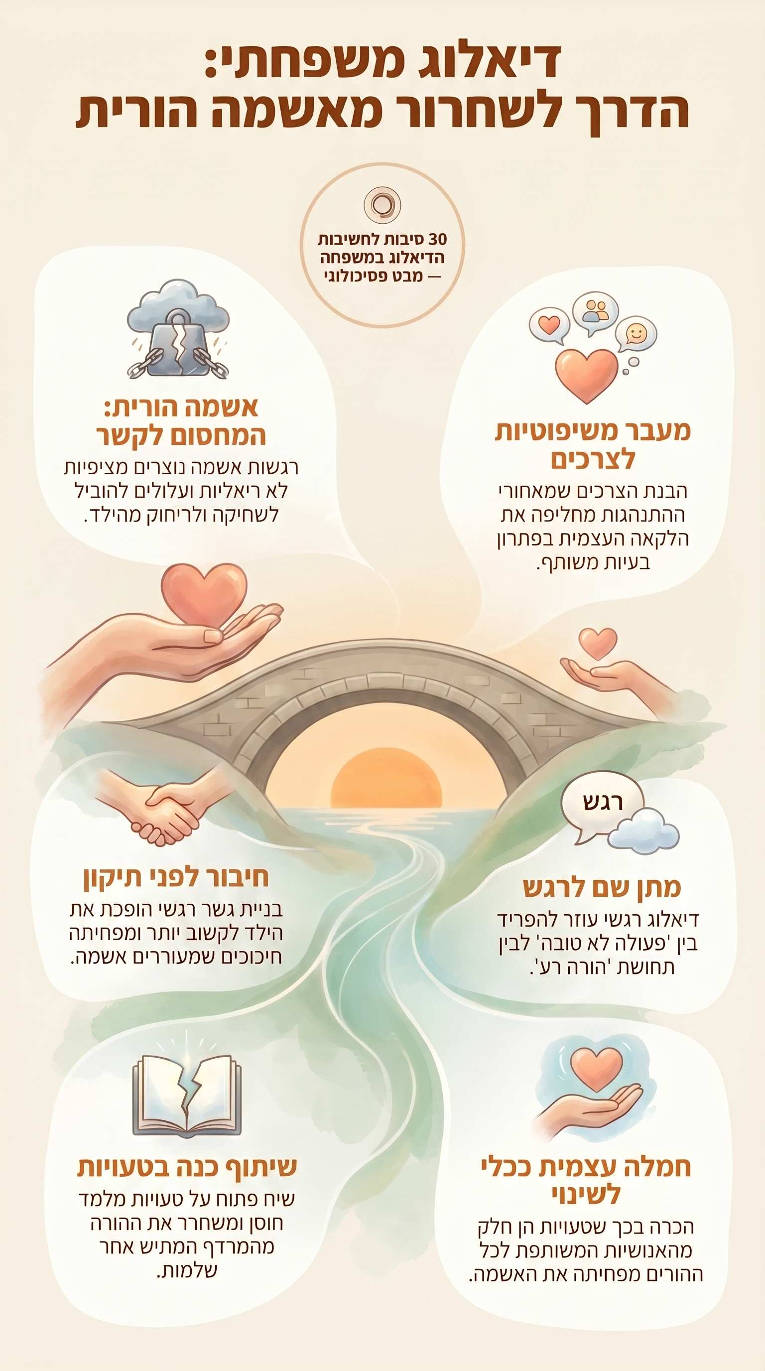 דיאלוג כמצפן: כיצד תקשורת משפחתית מפחיתה אשמה הורית ומחזקת את הקשר הבין-דורי